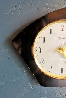 Horloge formica vintage pendule murale silencieuse Vedette