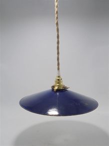 Suspension en tôle émaillée bleue