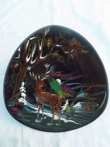 Assiette émaux de Longwy , vintage