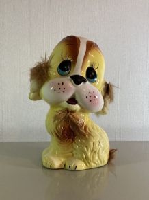 Tirelire porcelaine en forme de chien