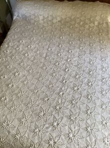 Dessus de lit vintage coton blanc