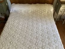 Dessus de lit vintage coton blanc