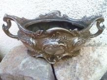Jardinière de table metal argenté , vintage