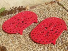 duo de dessous de plat  en fonte , vintage