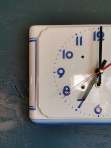 Horloge céramique vintage pendule murale silencieuse blanc 