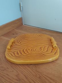  Plateau à fromage en barbotine imitation bois
