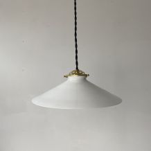 ANCIENNE SUSPENSION CONIQUE EN OPALINE VINTAGE