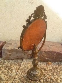 Miroir psyché enmetal doré , vintage
