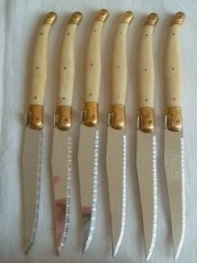 6 couteaux Laguiole + bloc