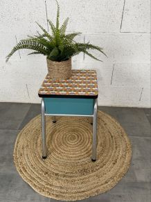 Tabouret coffre Formica vintage 