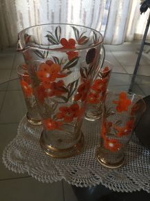 Un superbe service à orangeade années 50  