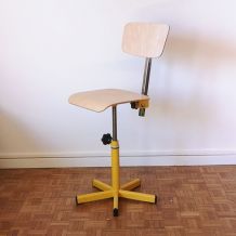 Chaise de laboratoire d'école vintage restauré