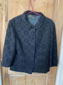 Veste noire vintage femme Juka Paris.