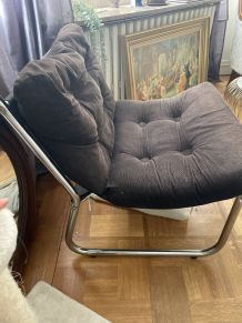 Fauteuil velours 70