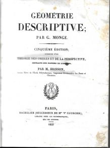 Livre ancien géométrie descriptive Monge 1827