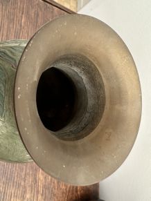 Vase vintage 70´ s en laiton émaillé 