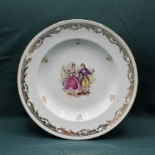 Assiette Vintage en porcelaine de Limoges - Motif style Frag