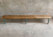 Banc d'école maternelle vintage bois et structure tubulaire 