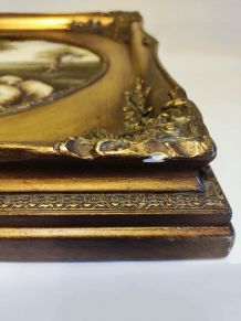 peinture à l'huile sur toile avec cadre ancien