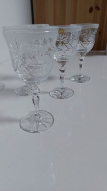 6 verres à vin cristal polonais