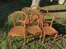 6 chaises cannées Louis Philippe