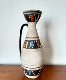 Vase en céramique graphique, West Germany, vers 1970 