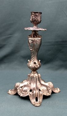 Grand Bougeoir en métal Argenté - Fin XIXème - French Antiqu
