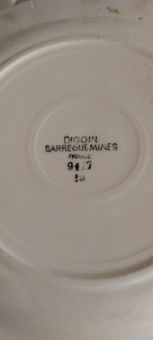 Assiettes porcelaine Digoin vintage par 6