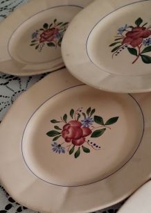 Assiettes porcelaine Digoin vintage par 6