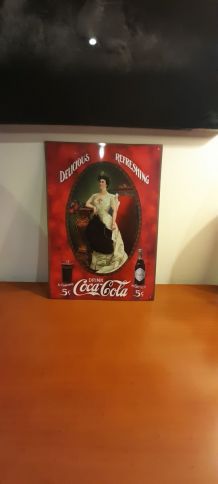 Très belle plaque métal Coca cola "delicious  refreshing dan