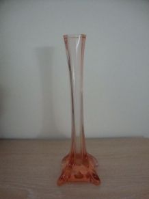Soliflore en verre soufflé vintage orange