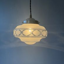 SUSPENSION ANCIENNE VINTAGE EN VERRE  