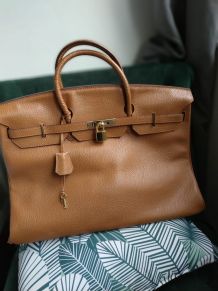 Sac type Birkin  40cm Cuir véritable