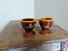 2 coquetiers céramique flammée