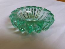 Cendrier en cristal vert Pierre D’avesn, Art déco
