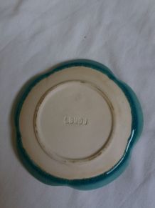 Coupelle dépose bijoux fleur turquoise estampillée LBMDJ