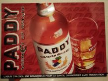 Plaque publicitaire en tôle lithographiée Whisky PADDY