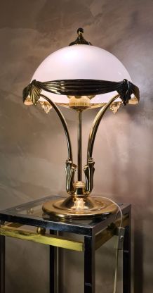 grande lampe laiton de salon  de type deluxe  ; 1970 a  80 a