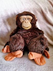 Peluche vintage singe chimpanzé brun