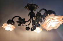 lustre 3 feux art déco