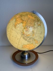 Globe terrestre vintage 1960 Verre JRO Verlag - 35 cm