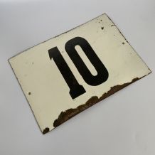 ANCIENNE GRANDE PLAQUE DE RUE SOVIETIQUE NUMERO “10” vintage