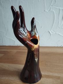 Vase soliflore &amp; main porte-bijoux en céramique émaillée