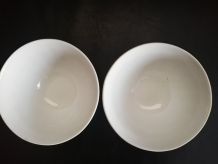 2 bols nervurés céramique blanche 