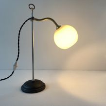 ANCIENNE LAMPE MONTE ET BAISSE &amp; OPALINE VINTAGE