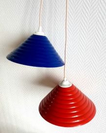 Paire de suspensions industrielles coniques 1970