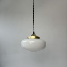 ANCIENNE SUSPENSION VINTAGE EN OPALINE  20 CM
