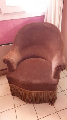 Soldes - Housse pour fauteuil cabriolet en tissu marron clair - Bristol -  Interior's