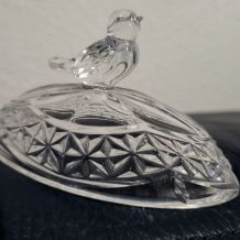 sucrier oiseau en cristal 