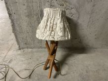 Lampe en rotin années 60